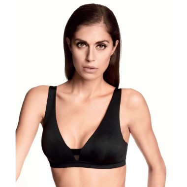 Soutien-gorge pour femmes sans couleurs rigides noir et nu Vela Extra - Lormar