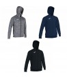 sudadera de hombre con capucha y cremallera completa en color azul, negro y gris 101303 Menfis - Joma