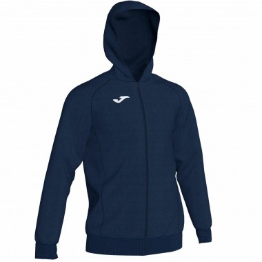 sudadera de hombre con capucha y cremallera completa en color azul, negro y gris 101303 Menfis - Joma