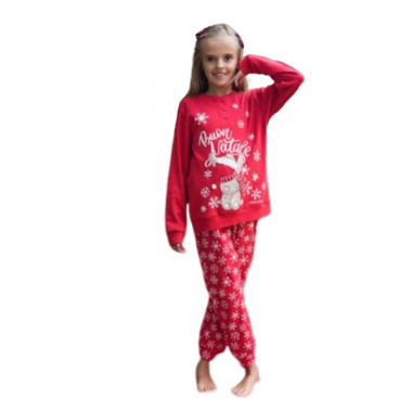 Weihnachts-Interlock-Pyjama für Teenager-Mädchen 23D90952 - KISSIMO