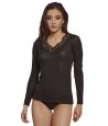 Women's Long Sleeve Knife V Mixed Cashmere PERLA - KISSIMO