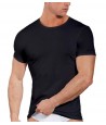 3 Camiseta Hombres Crew Neckline Cotton Interlock Color Negro y surtido B2Y111 - Navigate