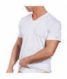 3 T-Shirt Men's V-neck Jersey Cotton Elastic Color Black and White B2Y512 - Navigate