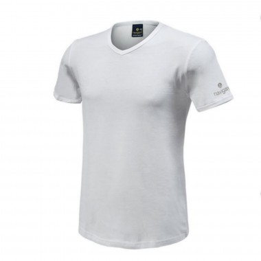 3 T-shirt Homme V-neck stretch coton couleur blanc et noir B2Y571 - Navigation