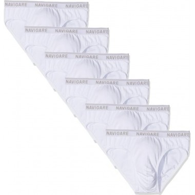 Pack 6 Men's Slip White and Black B2Y574E - Navigate