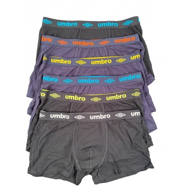 Confection 6 Boxer homme élastique extérieur assorti 716S - Umbro