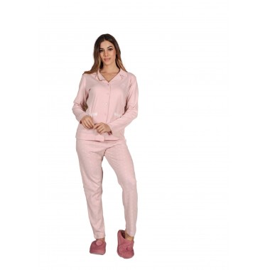 Pigiama Donna Aperto Interlock 23D20714 Variante A rosa Variante B grigio - KISSIMO