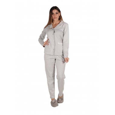 Women's Pijama Open Interlock 23D20714 Variant A Rose Variant B Grey - KISSIMO