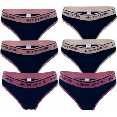 Pack of 6 women's cotton briefs assorted colors PCW CONTRAST - PIERRE CARDIN