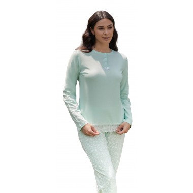 Damen Pyjamas Serafino Baumwolle 24D21000 - KISSIMO