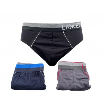 Pack 6 Men's cotton briefs assorted colors LS424242 - Lancetti