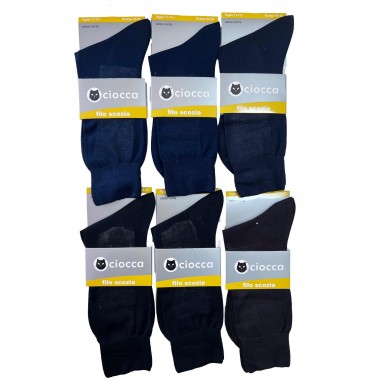 Pack de 6 pares de calcetines cortos de hombre en isla escocesa en azul, negro y colores oscuros surtidos 310/1 - CIOCCA