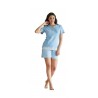 Women's pyjamas Serafino Sleeve and Short Trousers Cotton 24D21002 - KISSIMO