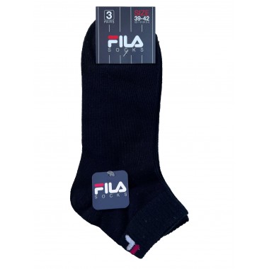 Multipack 3 pares Deportes unisex algodón corto gris negro y azul F9300 - Fila