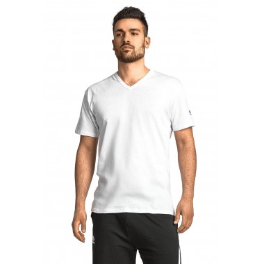 T-shirt T-shirt Homme à demi manche en coton blanc col V 6048 - Umbro