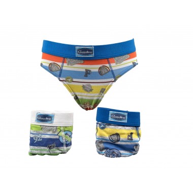 Packaging 6 Children's briefs assorted colors U3529F - GASOLINO