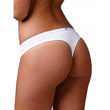 Packaging 6 Women's Thong in Mixed Fiber Colors Black White Nude 1658 - Lovely Girl