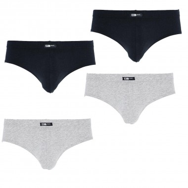 Pack de 3 coffrets de 2 slips homme en coton noir et blanc assortis 2396 - Cotonella