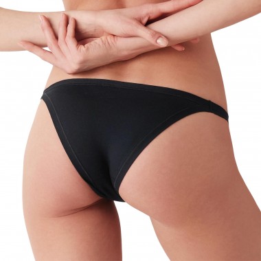 Multipack 2 Tanga Donna Mini Baumwollfarbe weiß schwarz 3364 - Cotonella