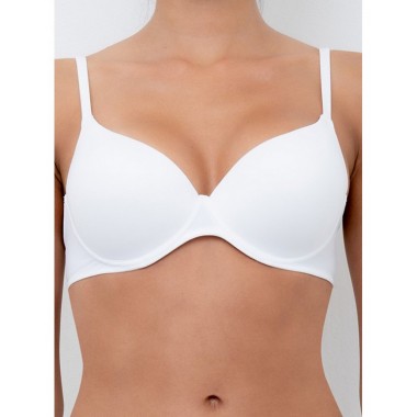 Bra balcon tasses rembourrées stretch B couleur blanc et nu Mousse - Lormar