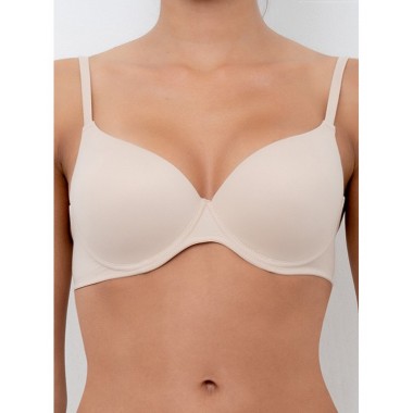 Bra balcon tasses rembourrées stretch B couleur blanc et nu Mousse - Lormar