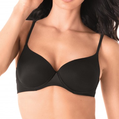 Bra balconcino cup c color black and naked Mousse C - Lormar