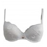 Back bra balconcino unsichtbare padding lace fristaglio super comfort color black and cream Saten Nuvola - Lormar