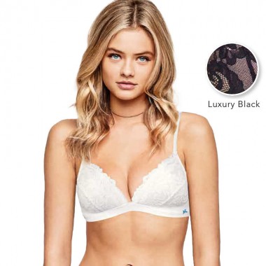 Luxury black and white 5010 padded triangle bra - Infiore