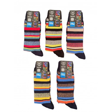 Pack 12 Paar Socken Herren kurz in Baumwolle Größe nur sortierte Farben Happy Line - Enrico Coveri