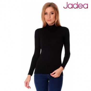 Women's long sleeve black blue and grey cotton loupe 4057 - Jadea