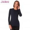 Maglia donna intima girocollo manica lunga colori nero blu e grigio in cotone 4055 - Jadea