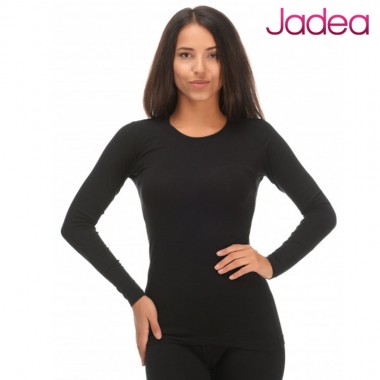 Maglia donna intima girocollo manica lunga colori nero blu e grigio in cotone 4055 - Jadea