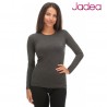 Maglia donna intima girocollo manica lunga colori nero blu e grigio in cotone 4055 - Jadea