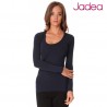 Women's Underwear Long Sleeve Color Black Blue and Grey Cotton 4056 - Jadea