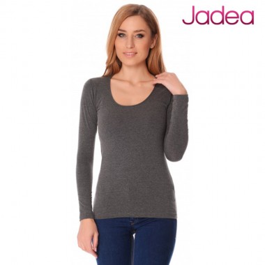 Ropa interior de mujer Color de manga larga Negro Azul y algodón gris 4056 - Jadea