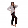 Pijama de mujer Serafino Interlock en blanco-negro y gris-negro Brooke - Nacshua