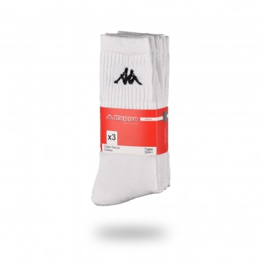 Multipack 3 paires chaussettes homme tennis court couleurs blanc, noir et gris melange K002 - Kappa