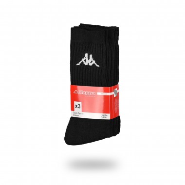 Multipack 3 paires chaussettes homme tennis court couleurs blanc, noir et gris melange K002 - Kappa