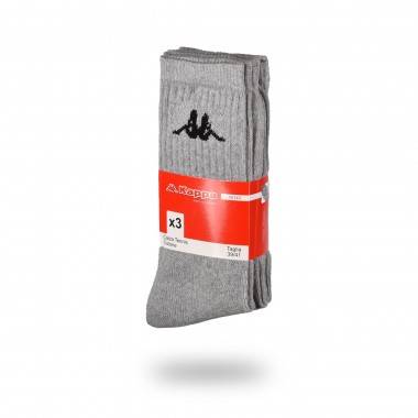 Multipack 3 paires chaussettes homme tennis court couleurs blanc, noir et gris melange K002 - Kappa