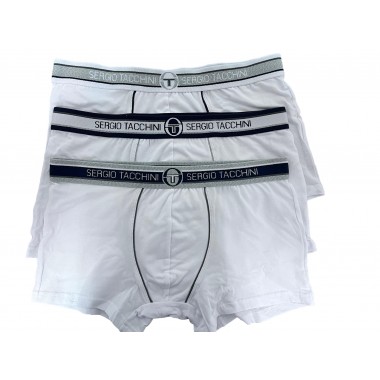 Confection 6 Boxer men's cotton bielastic white color with assorted elastic 9000 - Sergio Tacchini