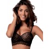 Cup B band bra in lace with garnished black and white brigades - Love and Bra