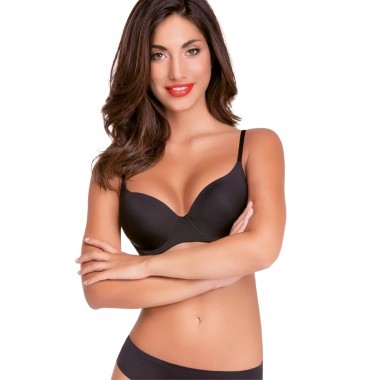 Bra balconcino taza b color blanco y negro Greta - Amor y Bra