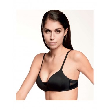 Triangle de soutien-gorge féminin sans ferret couleur noir et nu triangle extra - Lormar