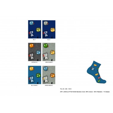 Pack de 6 paires de chaussettes courtes chaudes en coton pour enfant Lancelot - Enrico Coveri