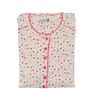 Shirt night woman color white and pink KC2069 - Karel