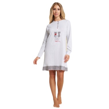 KC2127 Chemise blanche et grise pour femmes - Karel