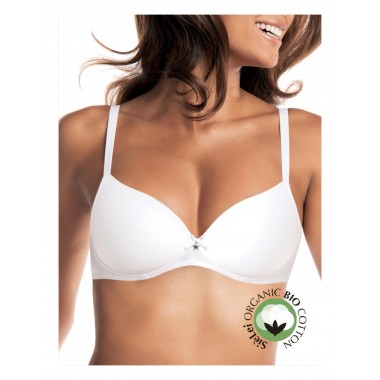 Bra with firm cup b organic cotton organic cotton color white and black with star 1428B - Yes you are