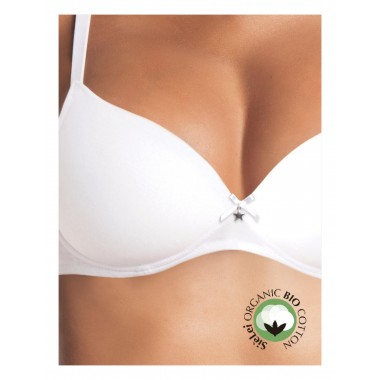 Bra with firm cup b organic cotton organic cotton color white and black with star 1428B - Yes you are