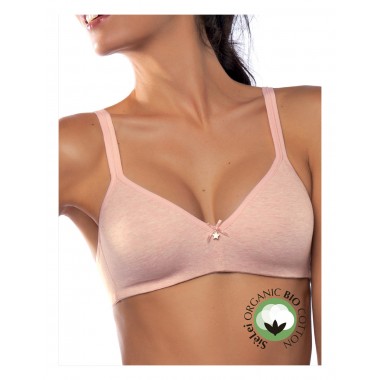 Bra without ferret in organic cotton color melange pink melange black or white with star 1450 - Yes it is you