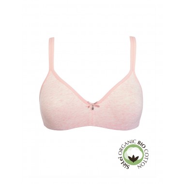 Bra without ferret in organic cotton color melange pink melange black or white with star 1450 - Yes it is you